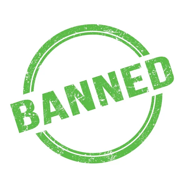 Banned Text Skriven Grön Grungy Vintage Runda Stämpel — Stockfoto