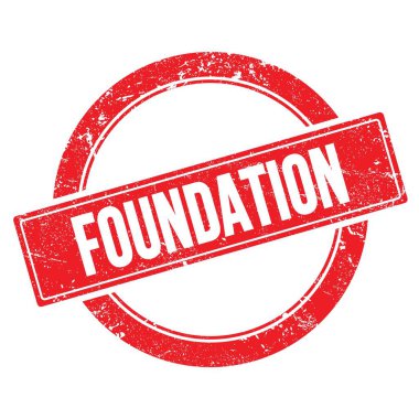 Kırmızı grungy yuvarlak vintage pul üzerinde Kuruluş metni.