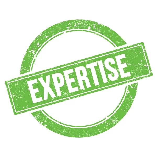 Expertise Text Grön Grungy Runda Vintage Stämpel — Stockfoto