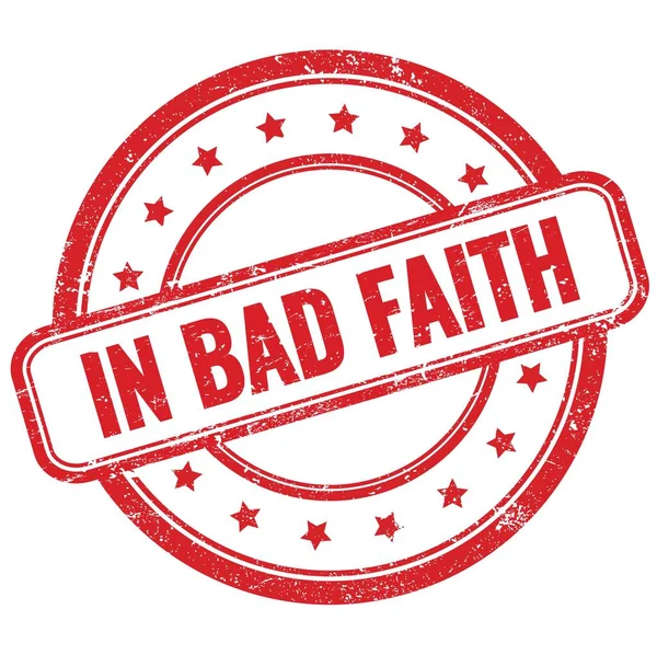 Bad Faith Text Red Vintage Grungy Rubber Stamp — Stock fotografie