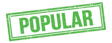 Yeşil grungy vintage dikdörtgen damgalı POPULAR metni.