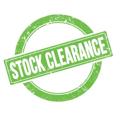 Yeşil grungy yuvarlak vintage pul üzerine STOCK Temizlik metni.