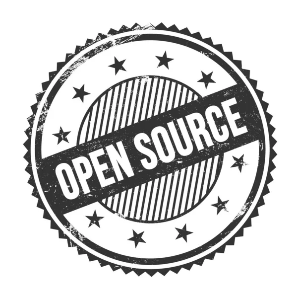 Open Source Tekst Napisany Czarnym Grungy Zyg Zag Granic Okrągły — Zdjęcie stockowe