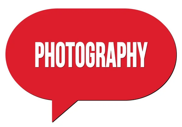 Teks Photography Ditulis Dalam Tanda Gelembung Percakapan Merah — Stok Foto
