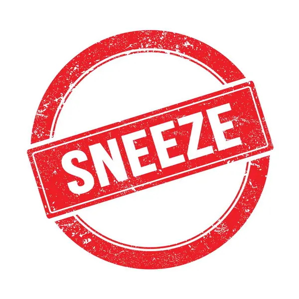 Sneeze Texto Vermelho Grungy Rodada Selo Vintage — Fotografia de Stock
