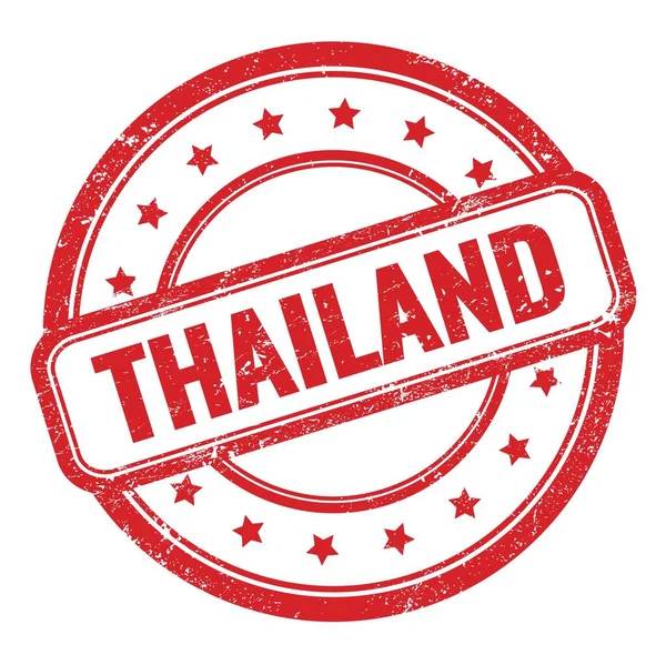 Thailand Tekst Rode Grungy Vintage Ronde Rubberen Stempel — Stockfoto