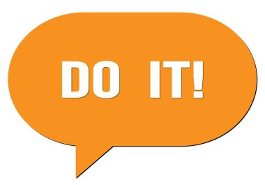 Yap şunu! Turuncu bir konuşma kabarcığı damgası ile yazılmış metin