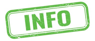 Yeşil grungy vintage dikdörtgen damgalı INFO metni.