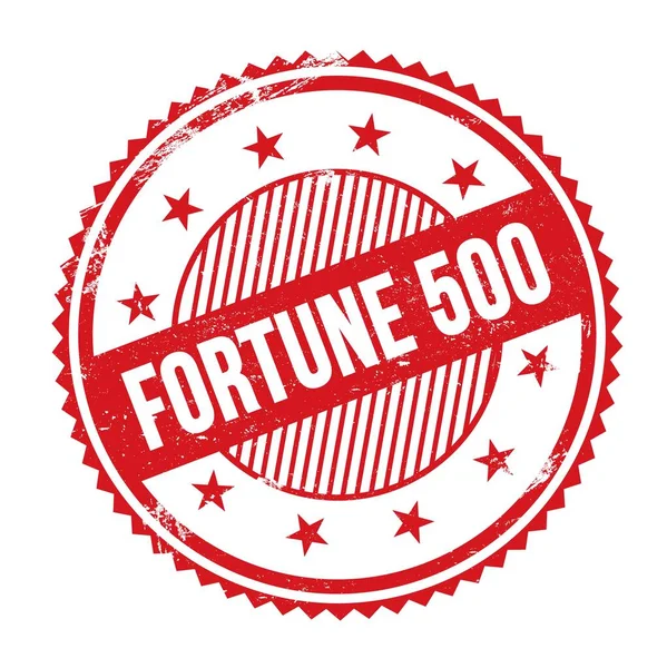 Fortune 500 Text Written Red Grungy Zig Zag Borders Stamp — Stock Photo, Image