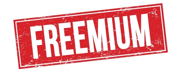 Freemium Text Červené Grungy Obdélníkové Razítko — Stock fotografie