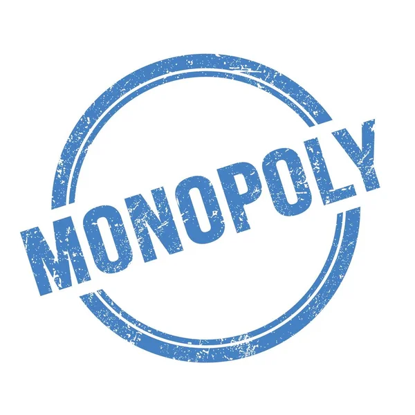 Monopoly Text Geschrieben Auf Blauer Grungy Vintage Rundmarke — Stockfoto