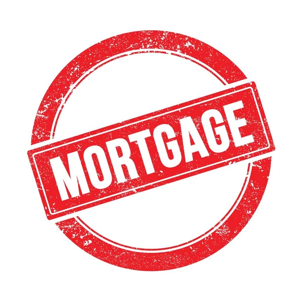 Mortgage Szöveg Piros Grungy Kerek Vintage Bélyegző — Stock Fotó
