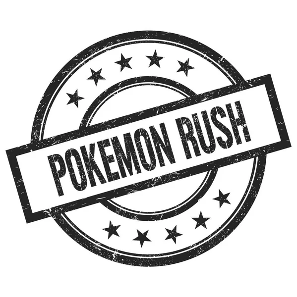 Pokemon Rush Texto Escrito Negro Ronda Sello Goma Vintage —  Fotos de Stock