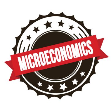 Kırmızı kahverengi kurdele damgalı MICROECONOMICS metni.