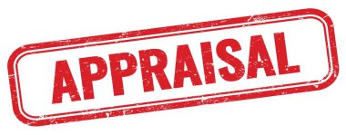Kırmızı grungy dikdörtgen damgalı APPRAISAL metin.