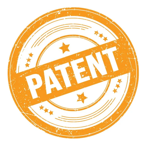 Patent Κείμενο Πορτοκαλί Στρογγυλή Grungy Σφραγίδα Υφή — Φωτογραφία Αρχείου