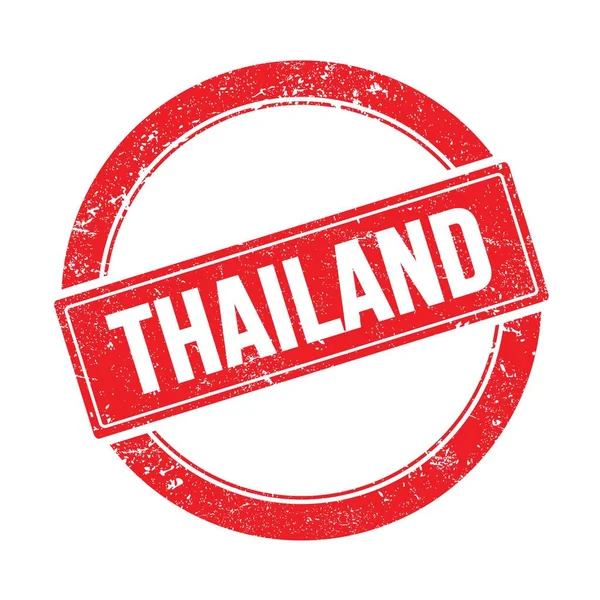 Thailand Tekst Rode Grungy Ronde Vintage Stempel — Stockfoto