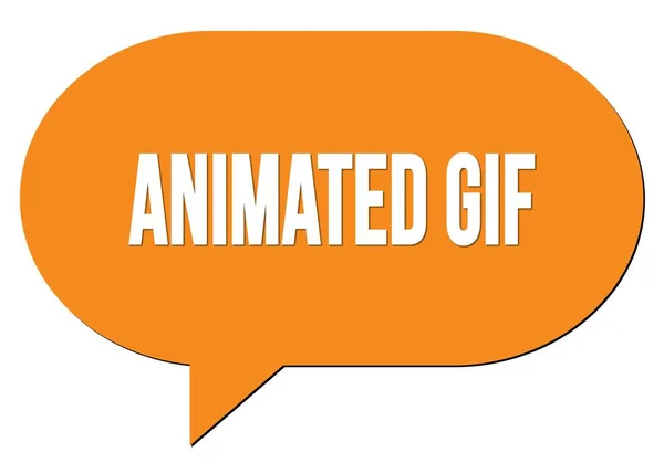 Teks Gif Animated Yang Ditulis Dalam Tanda Gelembung Percakapan Oranye — Stok Foto