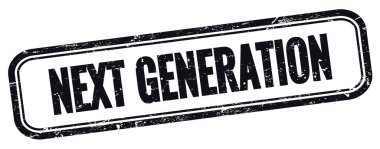 NEXT GENERATION Siyah grungy vintage dikdörtgen damgalı metin.