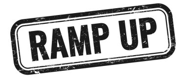 Siyah grungy vintage dikdörtgen damgalı RAMP up metin.