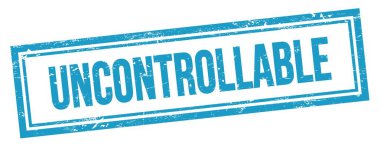 Mavi grungy vintage dikdörtgen pulu üzerinde Kontrol Edilemez metin.