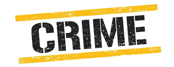 Crime Testo Nero Giallo Grungy Linee Timbro Segno — Foto Stock