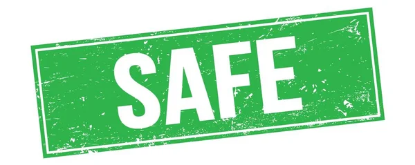 Bezpieczeństwo Tekst Zielonym Prostokącie Grungy Znak Znaczka — Zdjęcie stockowe