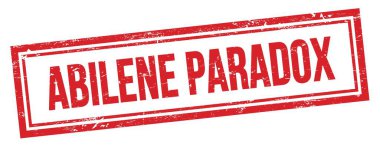 ABILENE PARADOX 'un kırmızı grungy vintage dikdörtgen damgalı metni.