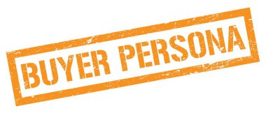 BUYER PERSONA turuncu grungy dikdörtgen mühür işareti.