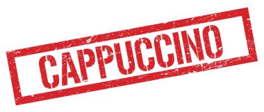 CAPPUCCINO kırmızı grungy dikdörtgen mühür işareti.