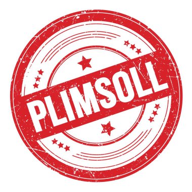 PLIMSOLL kırmızı yuvarlak desen damgası üzerine metin.
