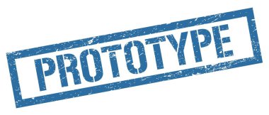 PROTOTYPE mavi grungy dikdörtgen mühür işareti.