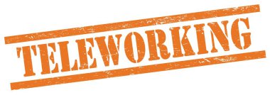 Turuncu grungy dikdörtgen vintage damga üzerine TeleLEING metin.