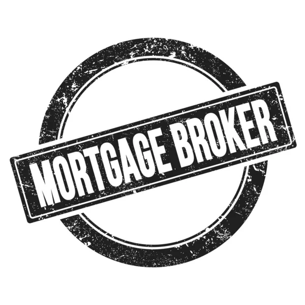 Teks Broker Mortgage Pada Stempel Grungy Vintage Hitam — Stok Foto