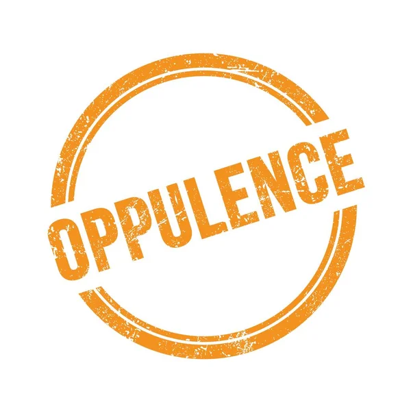Oppulence Text Skriven Orange Grungy Vintage Stamp — Stockfoto