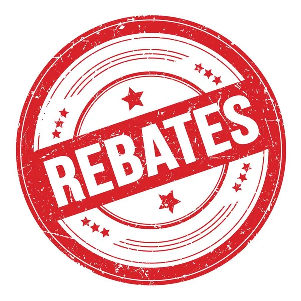 Rebates Text Red Grungy Texture Stamp — Stock Photo, Image