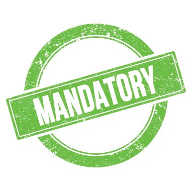 Yeşil grungy yuvarlak vintage pul üzerinde MANDATORY metin.