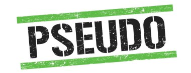 Siyah yeşil grungy çizgileri üzerindeki PSEUDO metni.