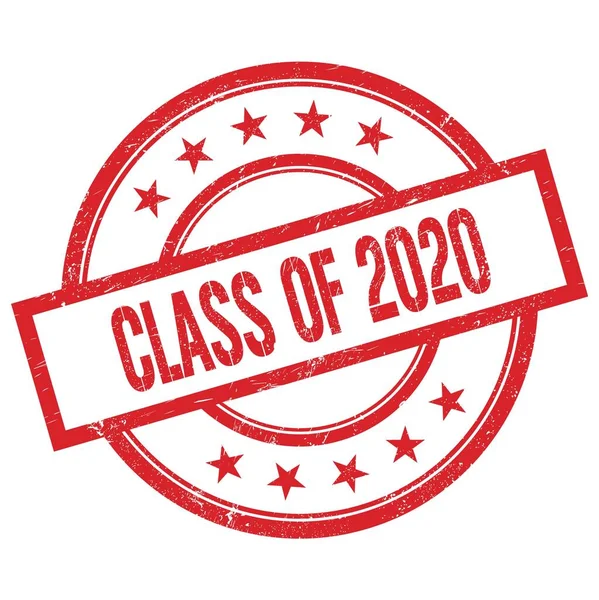 Class 2020 Text Skriven Röd Rund Vintage Gummi Stämpel — Stockfoto