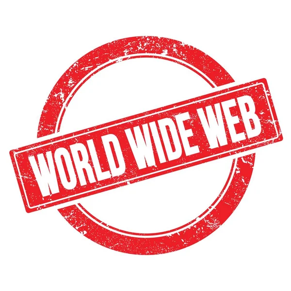 World Wide Web Text Red Grungy Roundビンテージスタンプ — ストック写真