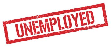UNEMPLOYED kırmızı grungy dikdörtgen mühür işareti.
