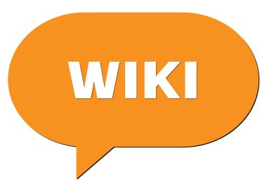 WIKI metni turuncu bir konuşma kabarcığı damgası ile yazılmış