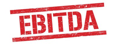 Kırmızı grungy dikdörtgen damga işareti üzerine EBITDA metni.
