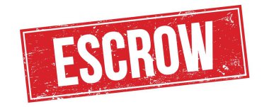 Kırmızı grungy dikdörtgen damga işareti üzerinde ESCROW metni.