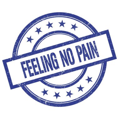 Kauçuk mavi yuvarlak damgalı Acısız metin.