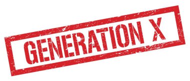 GENERATION X kırmızı grungy dikdörtgen damgası işareti.
