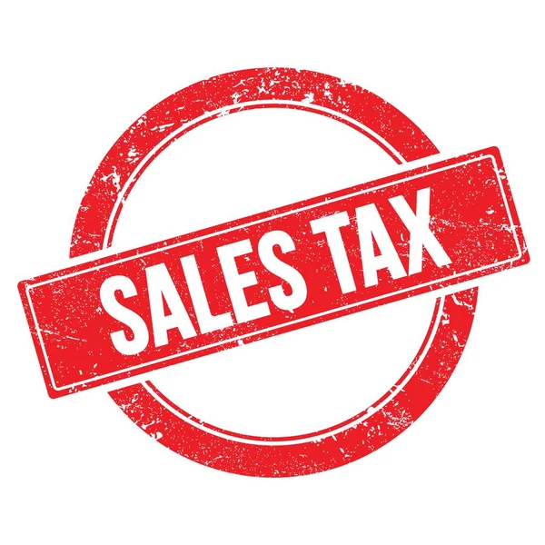 Sales Tax Tekst Rode Grungy Ronde Vintage Stempel — Stockfoto