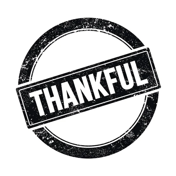 Thankful Text Black Grungy Vintage Stamp — Stock Photo, Image