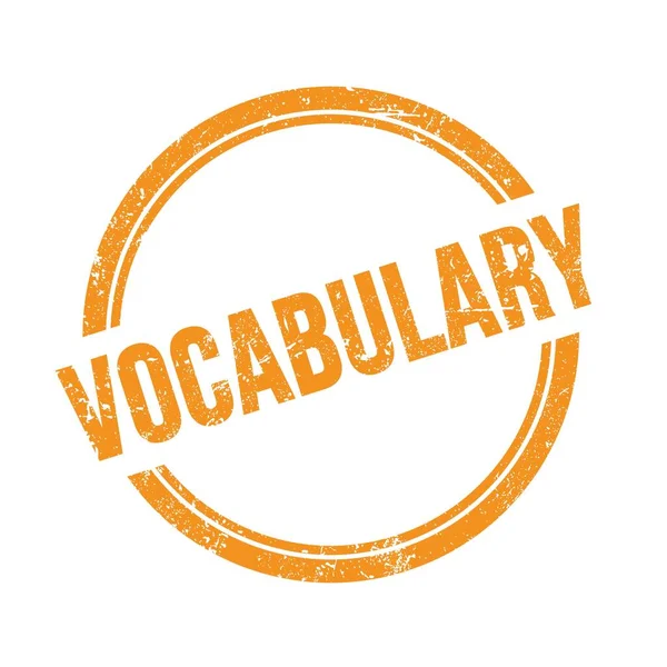 Vocabulary Text Written Orange Grungy Vintage Stamp — Stock Photo, Image