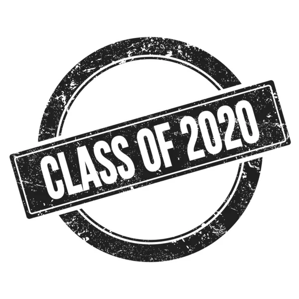 Текст Class 2020 Чорній Гранжевій Круглої Вінтажної Марки — стокове фото